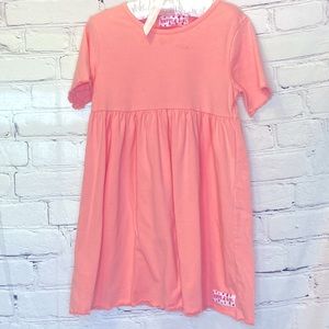 Ruffle Girl Peach Short Sleeve T-Shirt Dress Girl’s Size 8 Excellent Condition